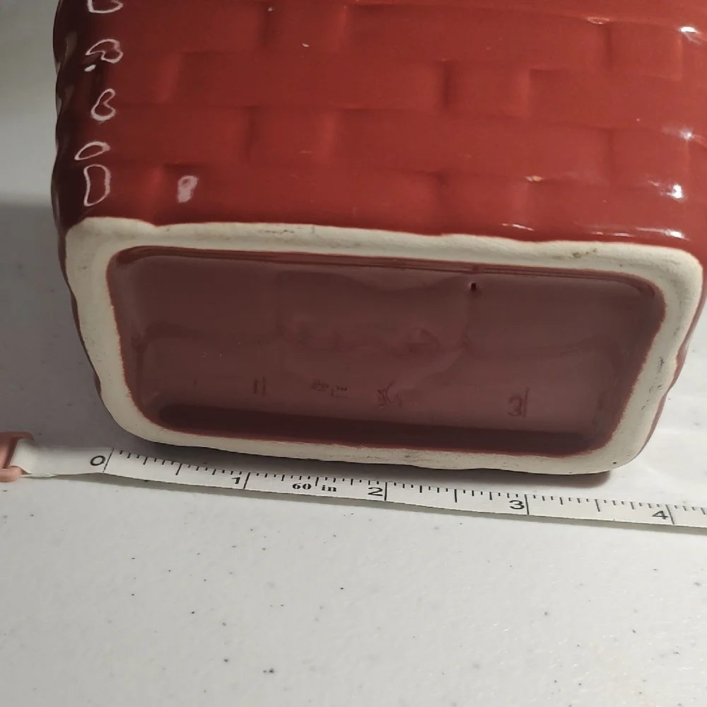 Red Rectangular Ceramic Dish - Picture 4 of 8